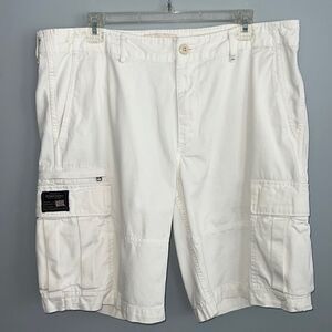Ralph Lauren Vintage Denim & Supply Men’s 36 Cargo Shorts Thick White Cotton